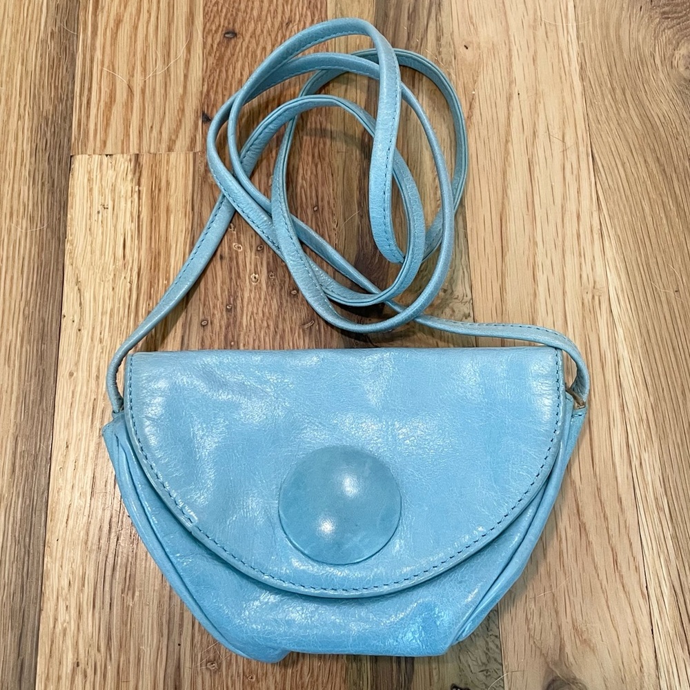 HOBO international Small crossbody flap leather blue purse bag - Picture 1 of 3